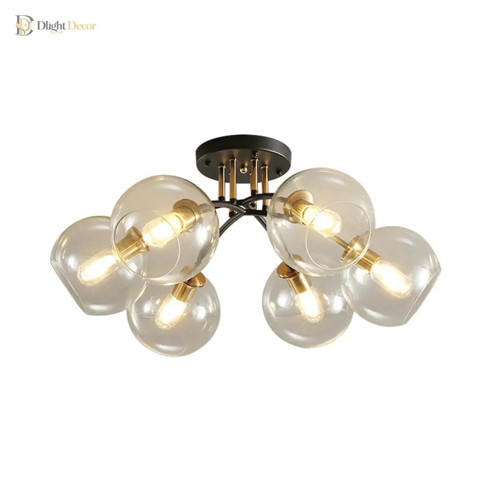 Kate Opulent Glow - 6 - Light Semi - Flush Mount Ceiling Light