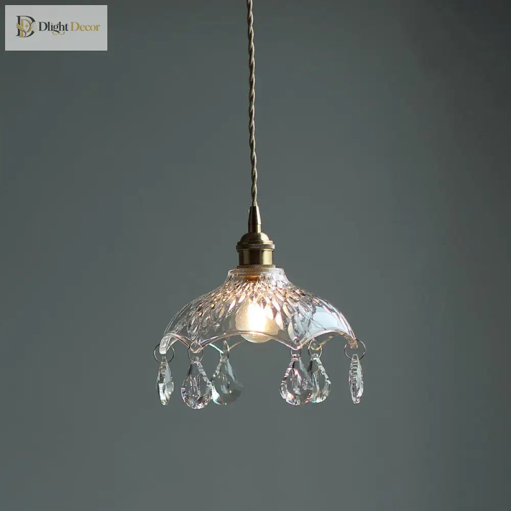 Katherine Enchanting Embrace: Brass And Crystal Mini Pendant Light