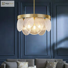 Khloe Postmodern Chandelier - Brass & Seeded Glass Delight