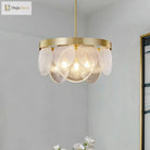 Khloe Postmodern Chandelier - Brass & Seeded Glass Delight
