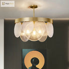 Khloe Postmodern Chandelier - Brass & Seeded Glass Delight