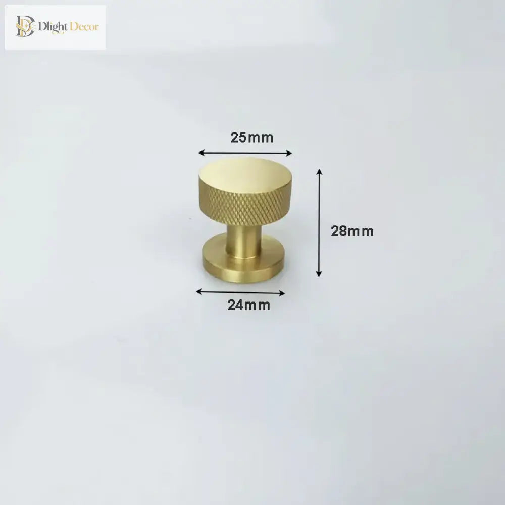 Knurled Brass Drawer Knobs – Textured Cabinet Handles and Furniture Pulls for Wardrobes 25x28mm knob
