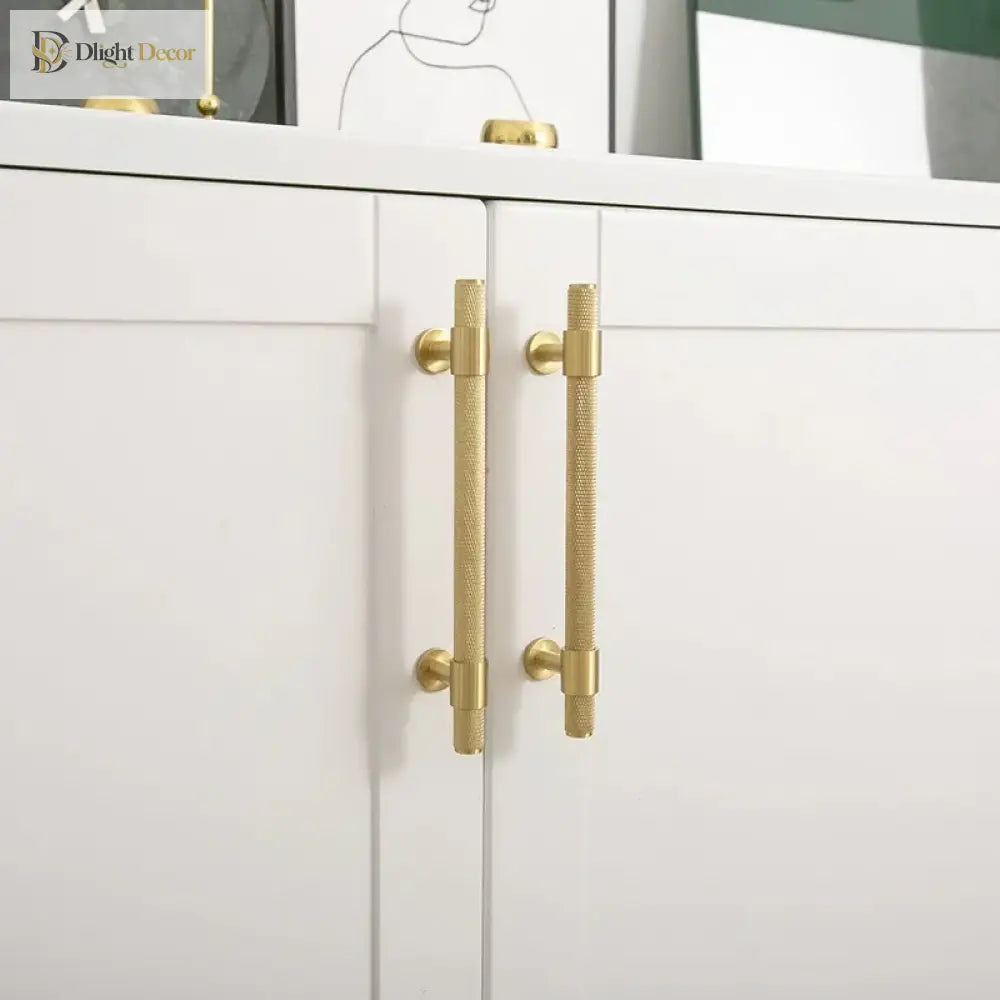 Knurled Brass Handles – Modern Kitchen Cabinet Pulls and Wardrobe Knobs (28mm-278mm) Handles