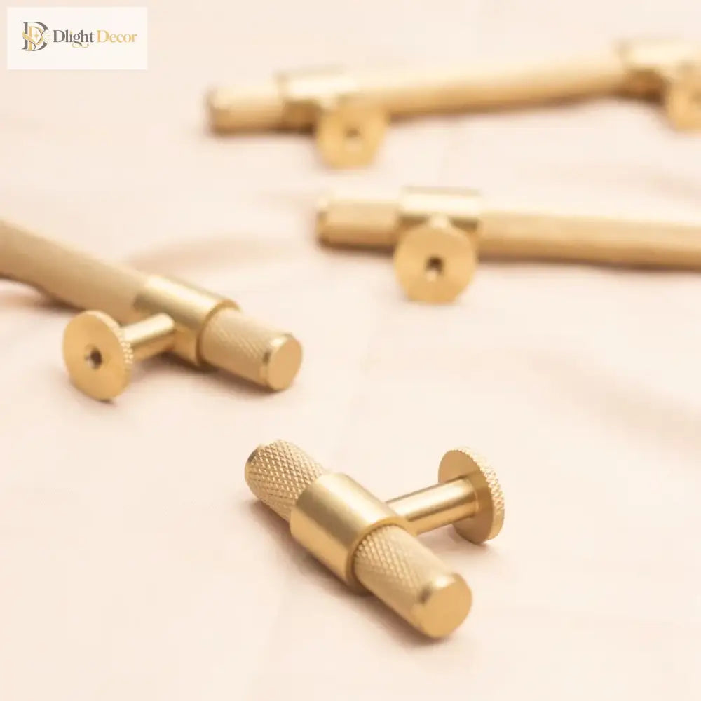 Knurled Brass Handles – Modern Kitchen Cabinet Pulls and Wardrobe Knobs (28mm-278mm) Handles