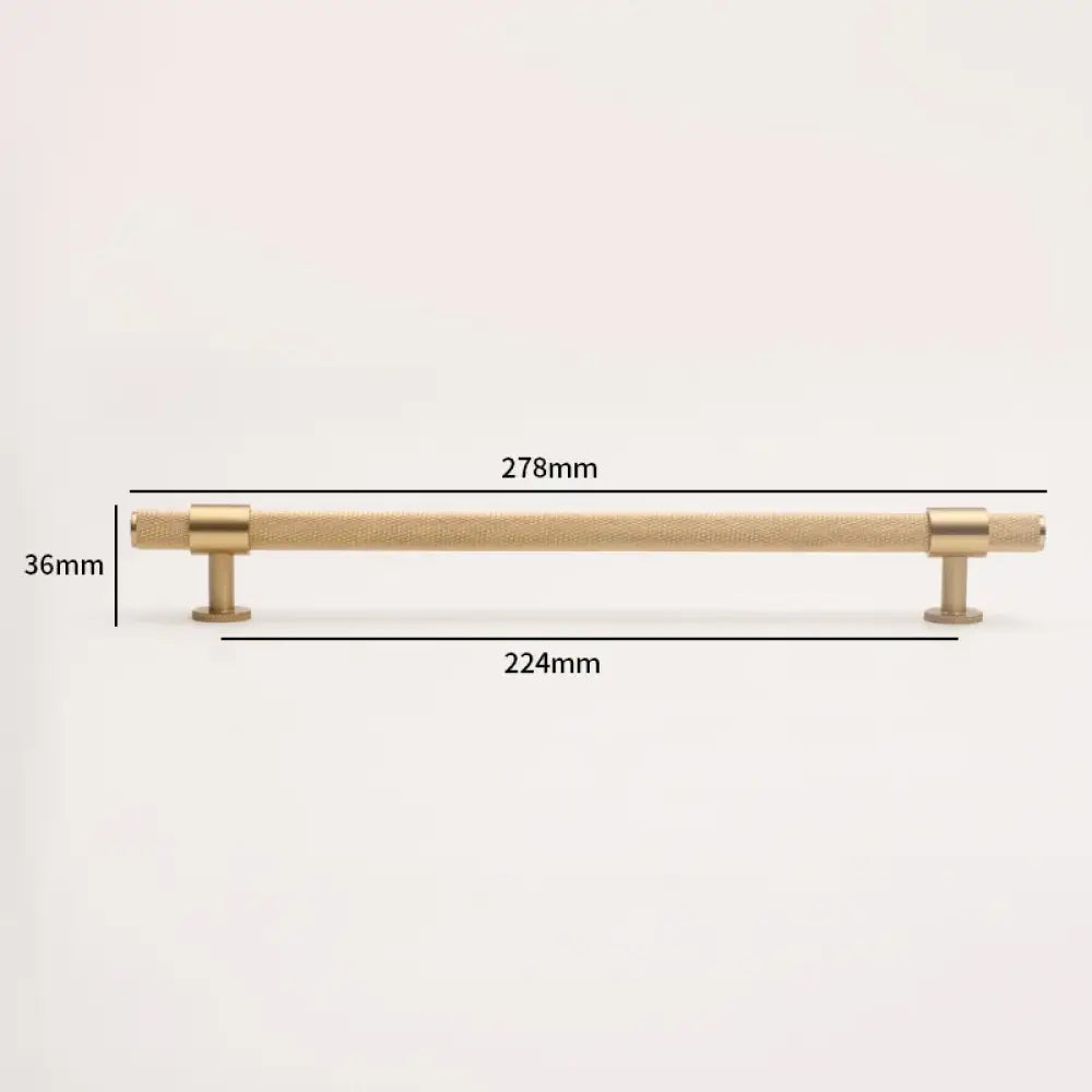 Knurled Brass Handles – Modern Kitchen Cabinet Pulls and Wardrobe Knobs (28mm-278mm) 9006-278 Handles