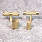 Knurled Brass T-Bar Handles – Modern Cabinet Knobs and Kitchen Cupboard Pulls knob