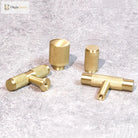 Knurled Brass T-Bar Handles – Modern Cabinet Knobs and Kitchen Cupboard Pulls knob