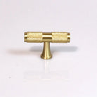 Knurled Brass T-Bar Handles – Modern Cabinet Knobs and Kitchen Cupboard Pulls L50mm 9002 knob