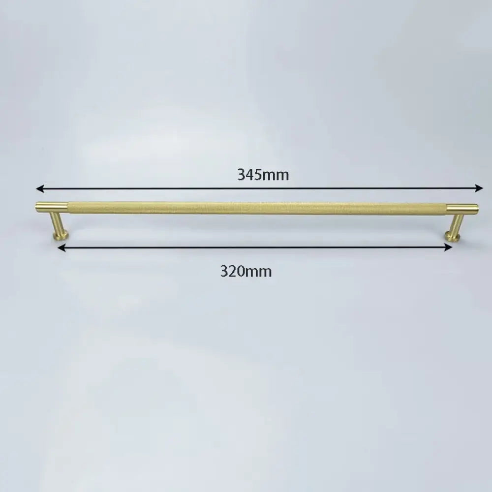 Knurled Brass Wardrobe Handles – Modern Kitchen Cabinet and Drawer Pull Bar Handles 345mm length Handles