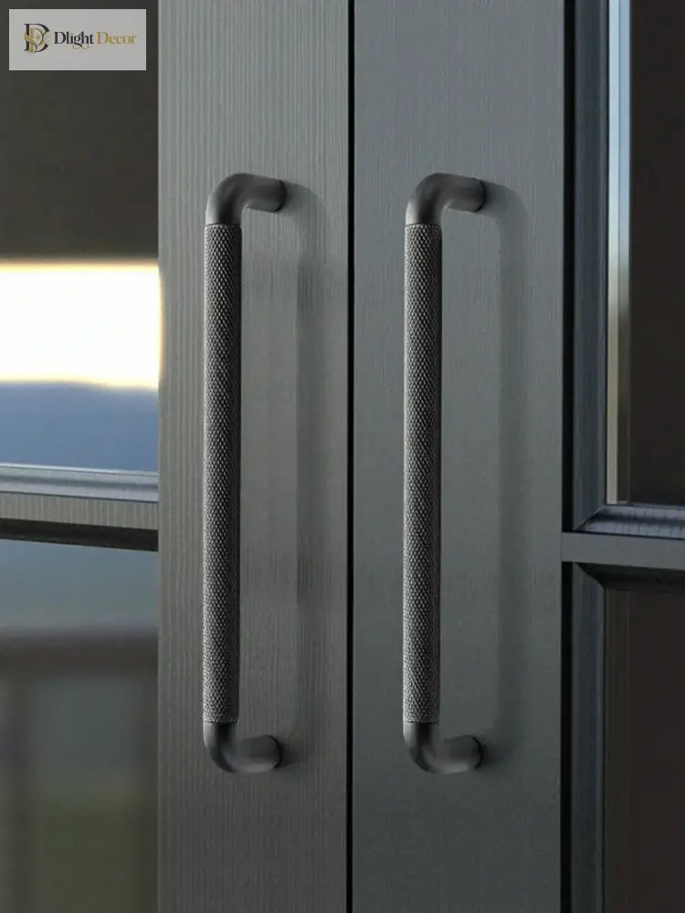 Knurled Brown Aluminum Alloy Handle – Textured European Cabinet and Wardrobe Pulls (320mm) Handles