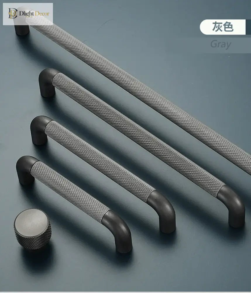 Knurled Brown Aluminum Alloy Handle – Textured European Cabinet and Wardrobe Pulls (320mm) Handles