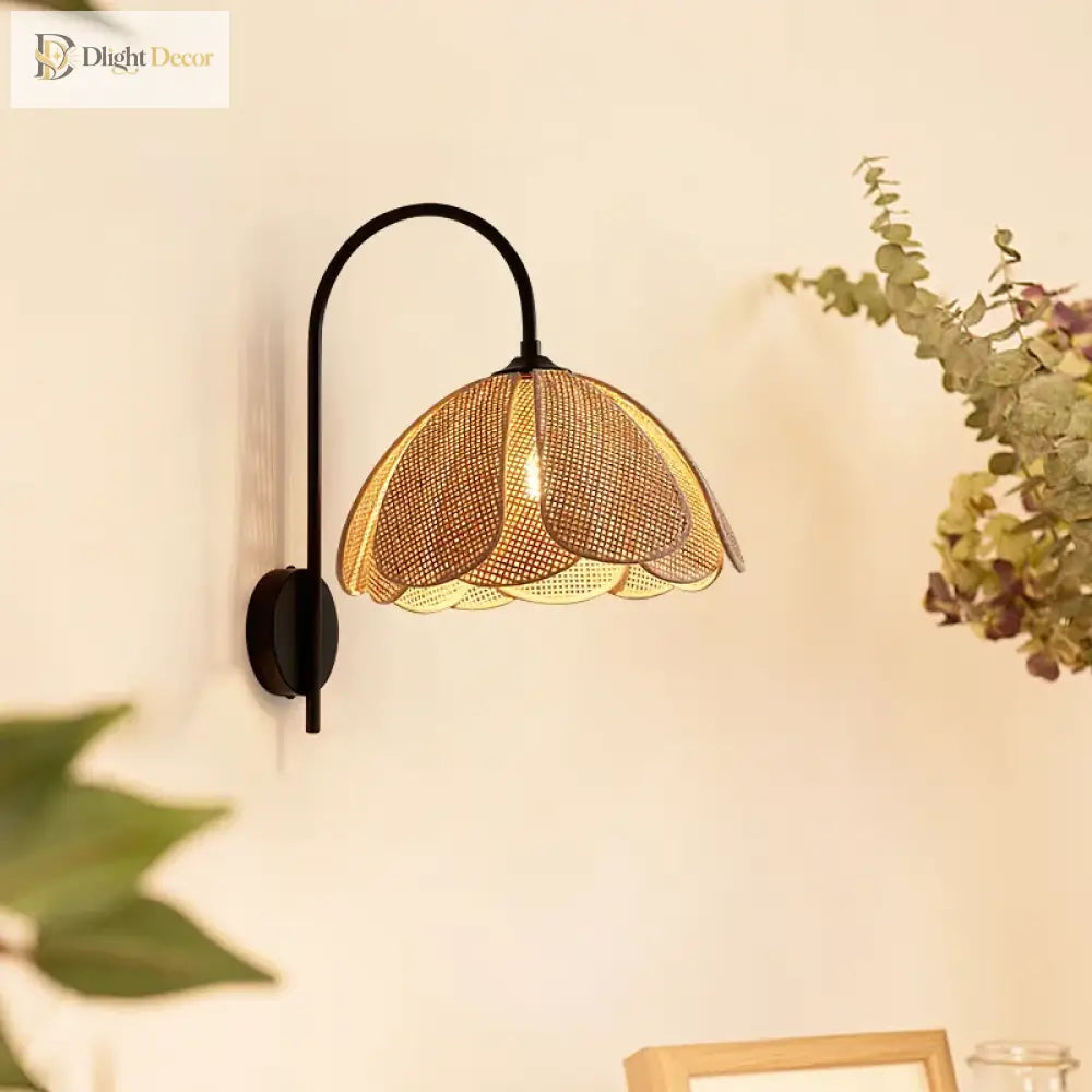 Korean Style Rattan Weaving Wall Lamp - Elegant Lighting For Foyers And Bedrooms Wall Lamp