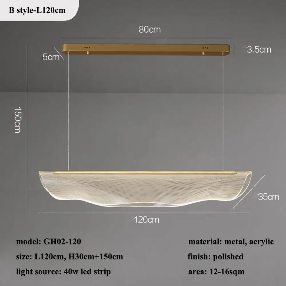 B style L120cm Contemporary Irregular Acrylic LED Chandelier variants