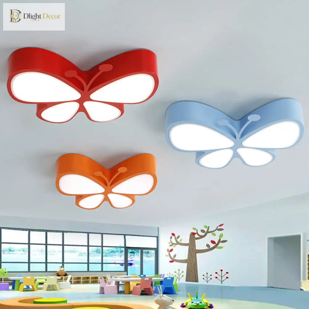Ily’s Luminous Acrylic Led Flush Mount Ceiling Light - Butterfly Design For Kindergarten And