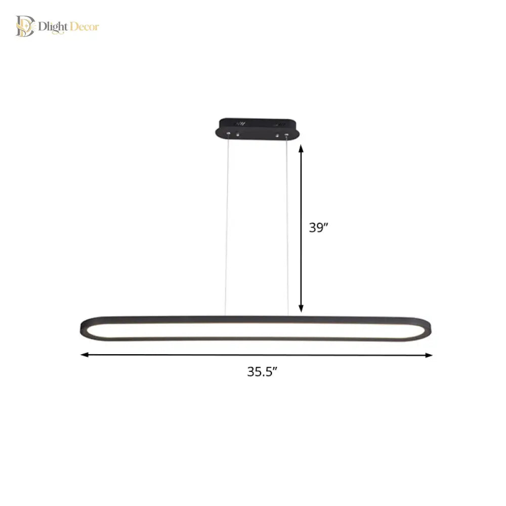 23.5’/35.5’/47’ Wide Oval Acrylic Ceiling Pendant Led Island Light Stepless Dimming