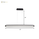 23.5’/35.5’/47’ Wide Oval Acrylic Ceiling Pendant Led Island Light Stepless Dimming