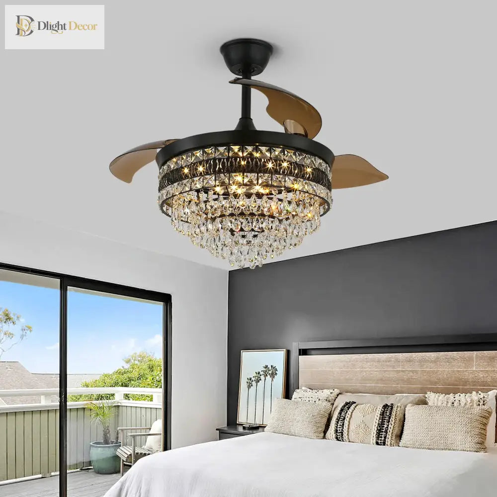 Modern Smart Ceiling Fan App Rc Adjustable 6 Level Speed Pendant Lighting Luminaire Bedroom 3 Heads