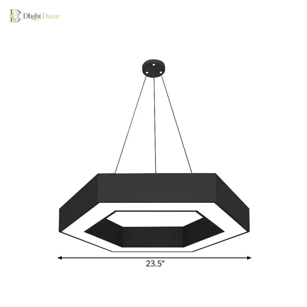 Modern Black Hexagonal Led Pendant Light