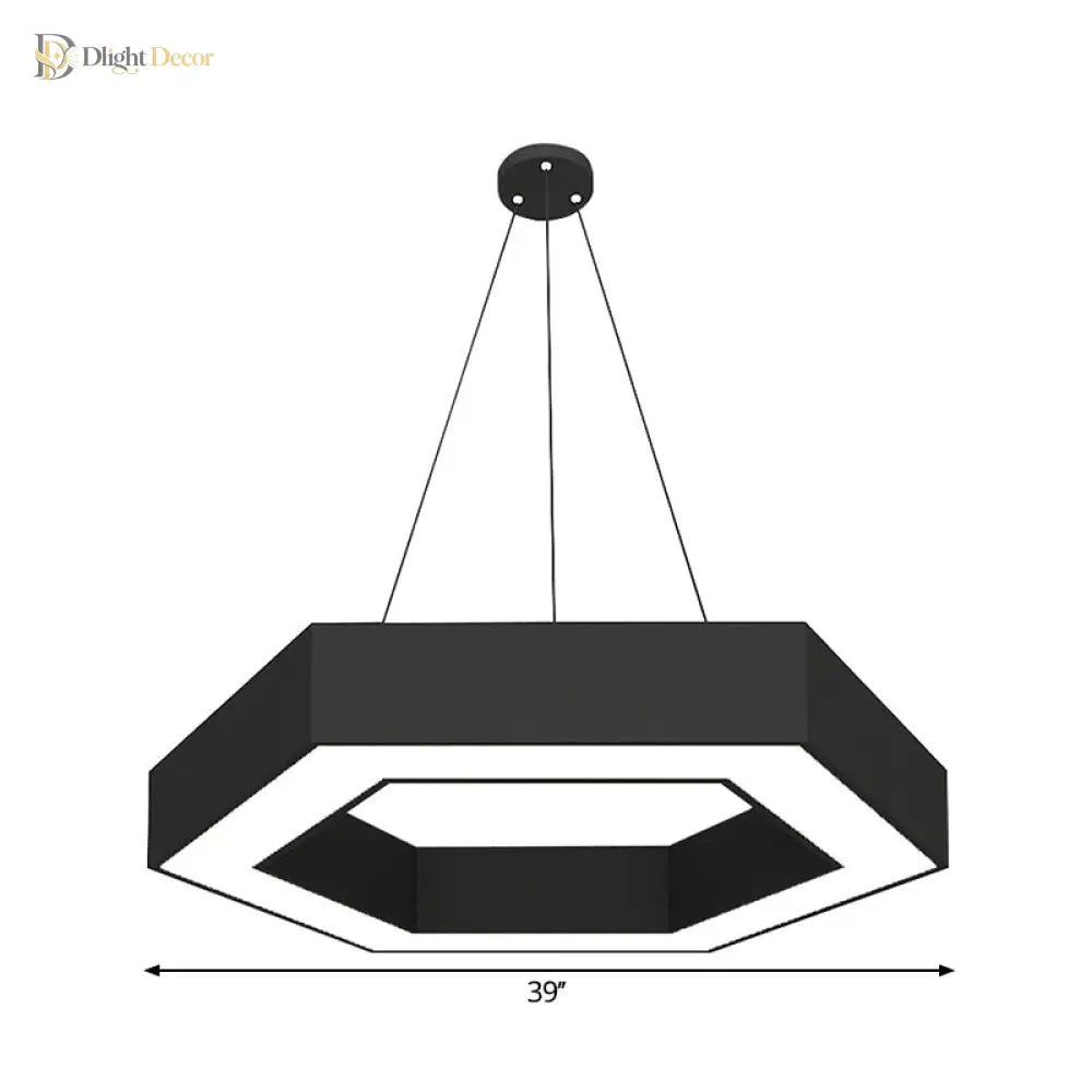 Modern Black Hexagonal Led Pendant Light