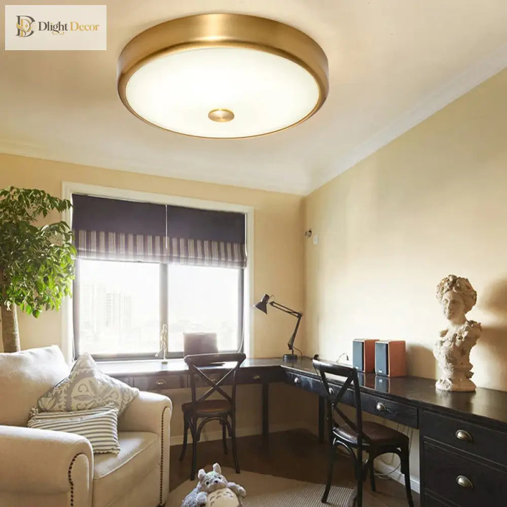 Contemporary Round Glass Shade Ceiling Lights - Led Lighting For Living Rooms Bedrooms Restaurants
