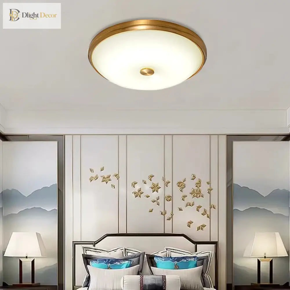Contemporary Round Glass Shade Ceiling Lights - Led Lighting For Living Rooms Bedrooms Restaurants