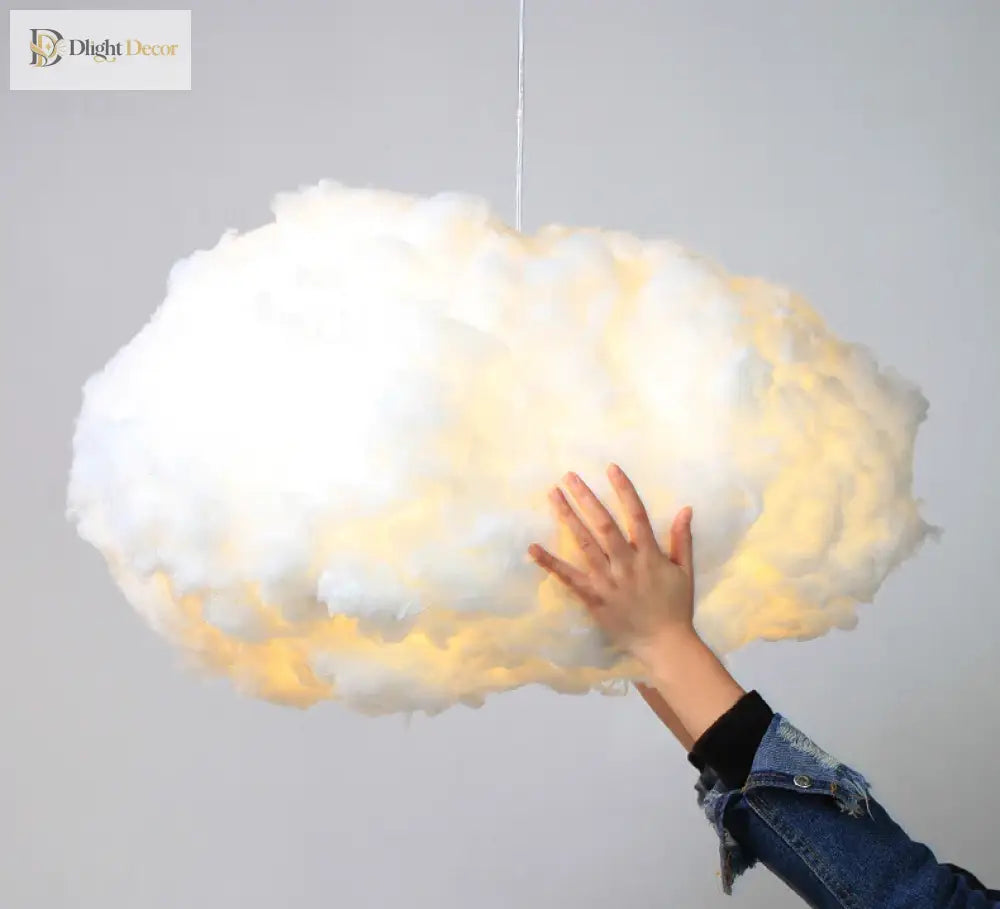 Creative White Cotton Cloud Pendant Lamp - Perfect For Kids’ Room Coffee And Girl’s Bedroom
