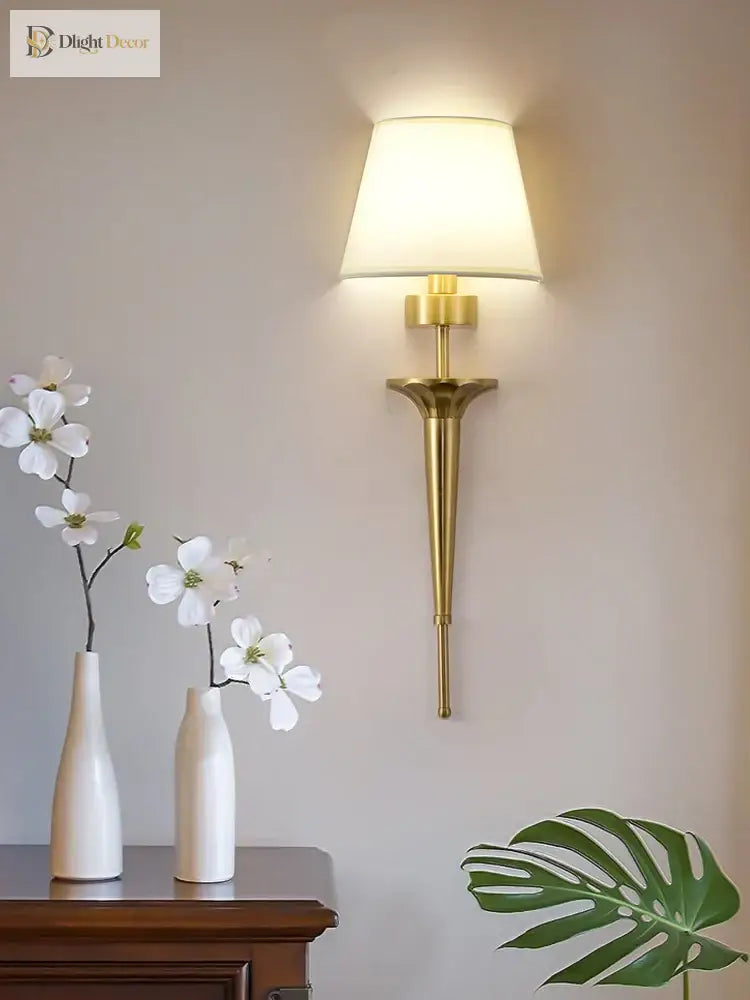 Copper Lamp - American Wall For Bedroom Simple Lamps With Classical Design Living Room Decor Led