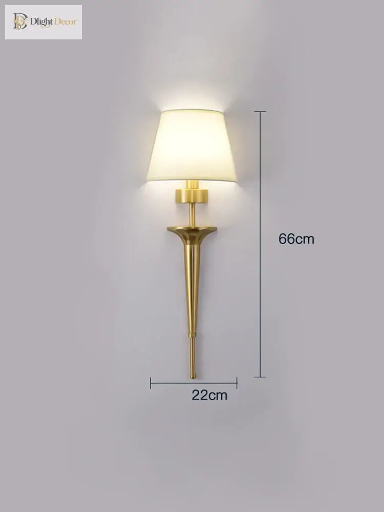 Copper Lamp - American Wall For Bedroom Simple Lamps With Classical Design Living Room Decor Led