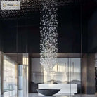 Luxury Stone Crystal Stair Chandelier - Led Lighting Fixture For Large Living Rooms Home Decor