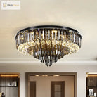 Sparkling Elegance: Modern Led Flushmount With Crystal Prisms