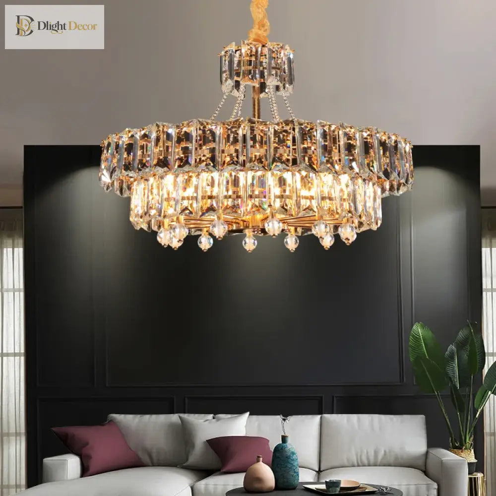 Contemporary Led Crystal Chandelier - Illuminate Your Living Room With Elegant Round And Rectangle