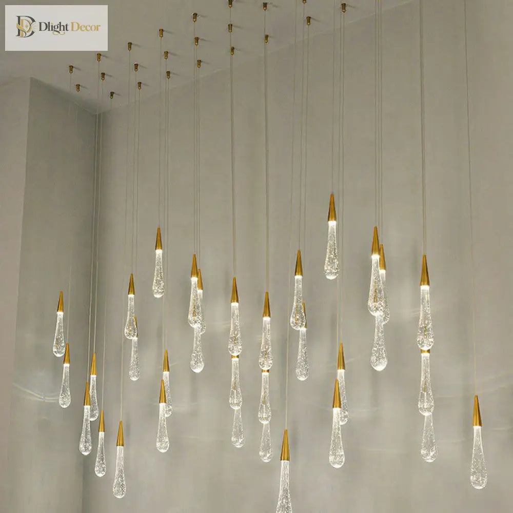Modern Elegance Meets Brilliance: The Gold Led Waterdrop Pendant Light