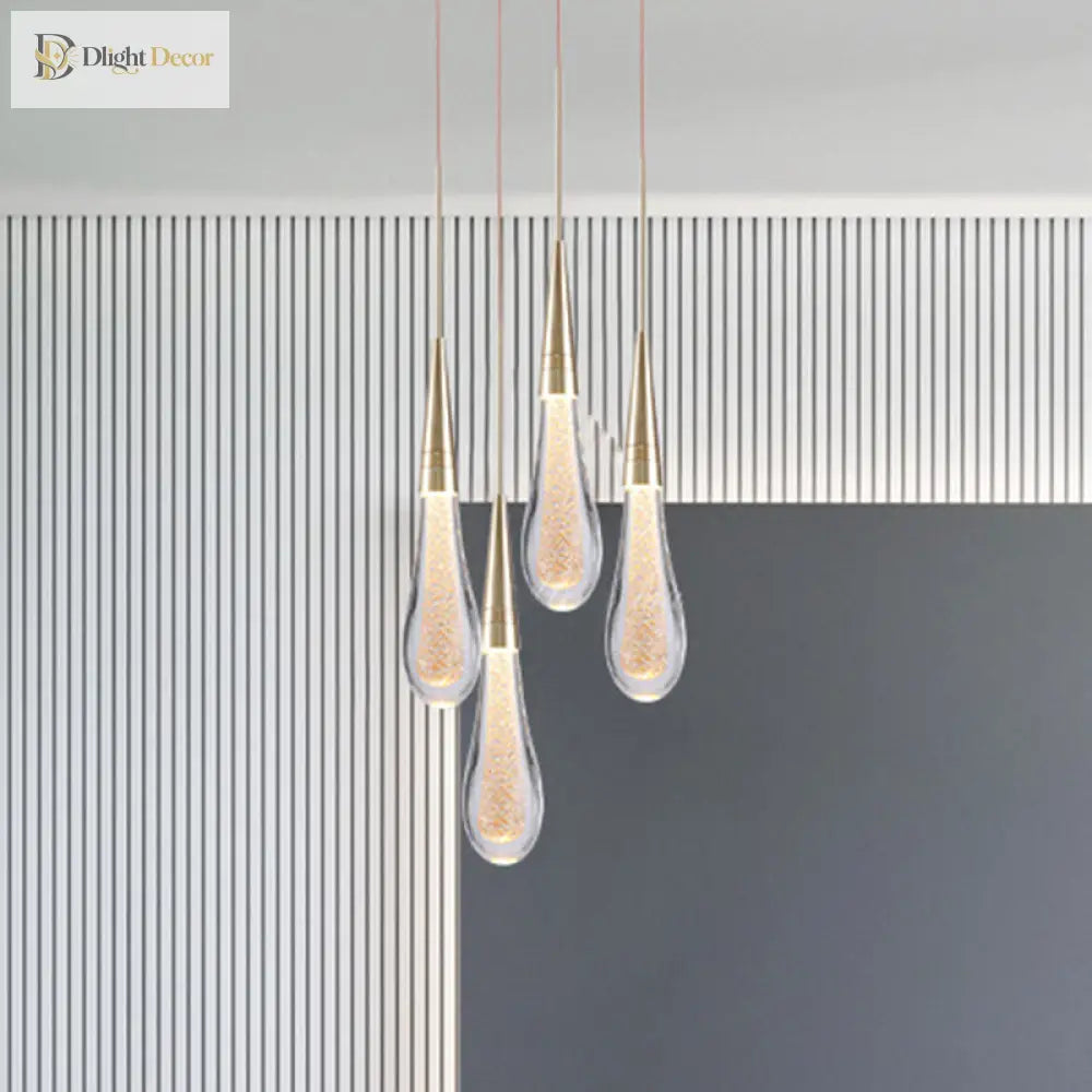 Modern Elegance Meets Brilliance: The Gold Led Waterdrop Pendant Light