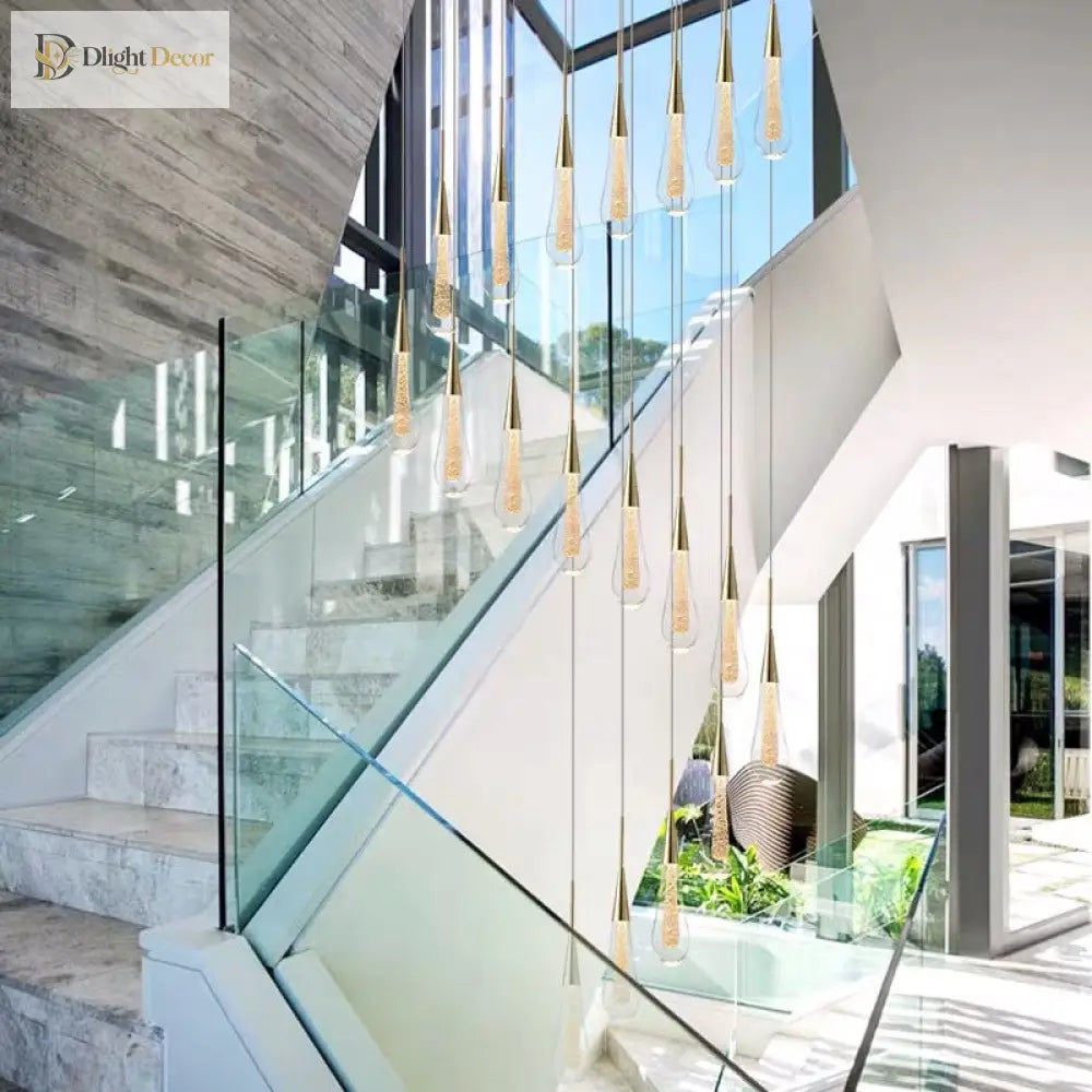 Modern Elegance Meets Brilliance: The Gold Led Waterdrop Pendant Light