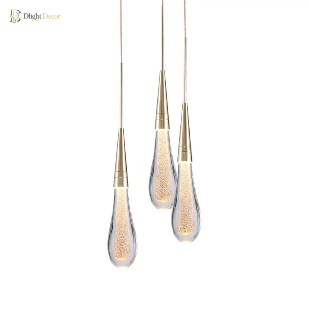 Modern Elegance Meets Brilliance: The Gold Led Waterdrop Pendant Light