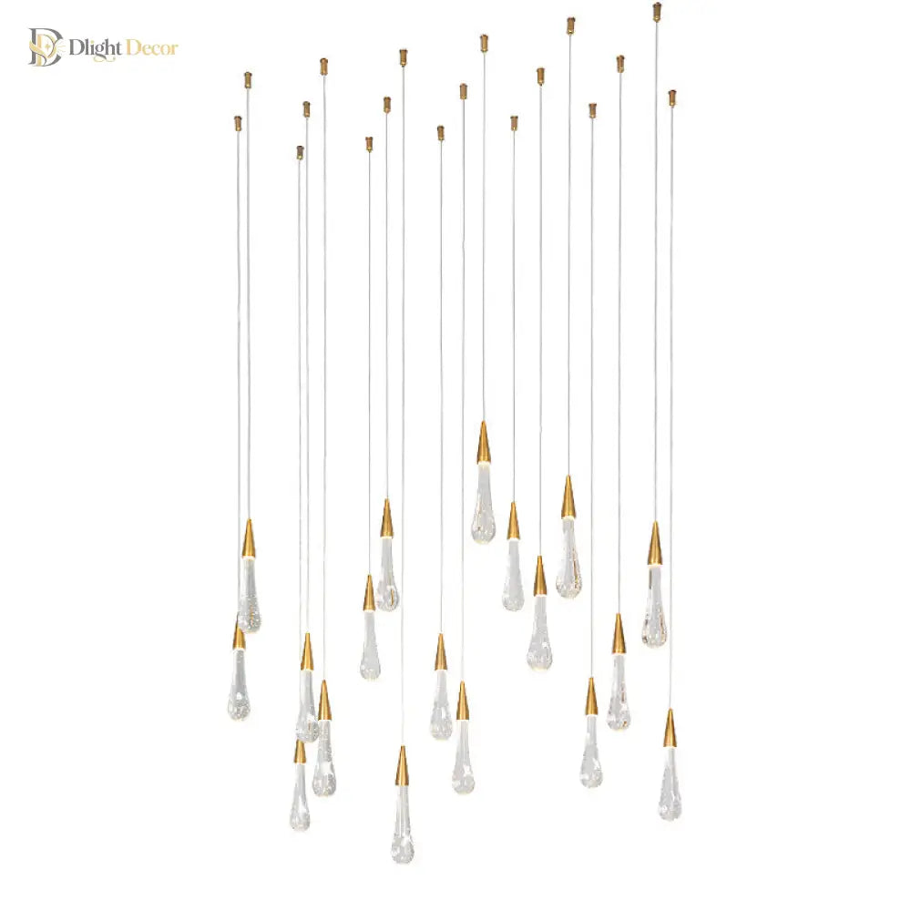 Modern Elegance Meets Brilliance: The Gold Led Waterdrop Pendant Light