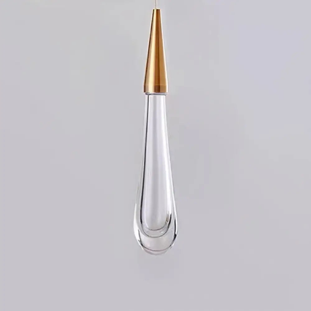 Modern Elegance Meets Brilliance: The Gold Led Waterdrop Pendant Light / With Crystal