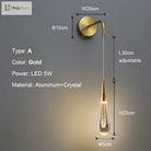 Italian Crystal Wall Lights - Led Creative Raindrops Lamp For Restaurant Bedroom Bedside Decor