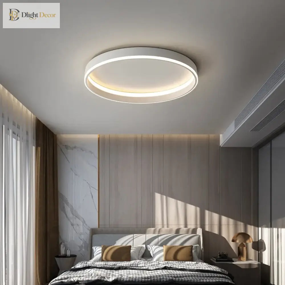 Nordic Minimalist Round Led Ceiling Lamp - Dimmable For Bedroom Loft Balcony Stylish Track Light