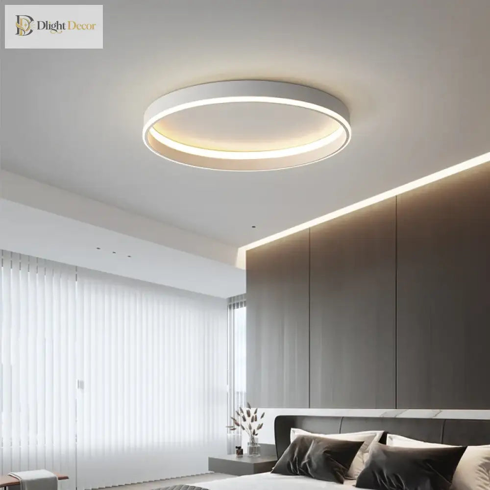 Nordic Minimalist Round Led Ceiling Lamp - Dimmable For Bedroom Loft Balcony Stylish Track Light