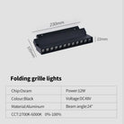 New Magnetic Track Light - Dimmable with Remote Control and 48V LED Ceiling Lamp fold grille 12w / Warm white 3000K