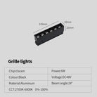 New Magnetic Track Light - Dimmable with Remote Control and 48V LED Ceiling Lamp grille light 6w / Warm white 3000K