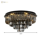Crystal Symphony layered ceiling light with integrated LED glow