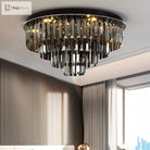 Crystal Symphony Layered LED Ceiling Light large smoke gray variant