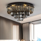 Crystal Symphony Layered LED Ceiling Light in smoke gray 23.5 inch size