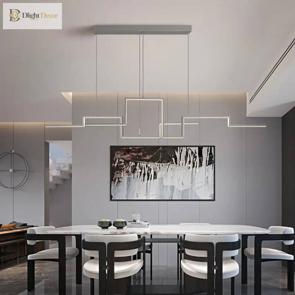 Contemporary Led Geometric Chandeliers - Elegant Lighting For Living Dining Bedroom Kitchen And Bar