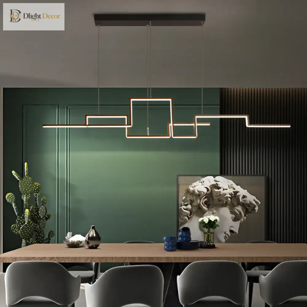 Contemporary Led Geometric Chandeliers - Elegant Lighting For Living Dining Bedroom Kitchen And Bar