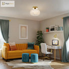 Led Glass Ceiling Lamp Bedroom Living Room Light Moire Pattern Lamps Ac 90 - 260V Indoor Lighting