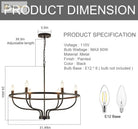 Retro Led Ceiling Chandelier With Iron Ring - Illuminate Your Living And Dining Spaces Industrial