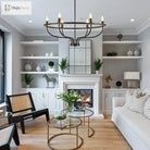 Retro Led Ceiling Chandelier With Iron Ring - Illuminate Your Living And Dining Spaces Industrial